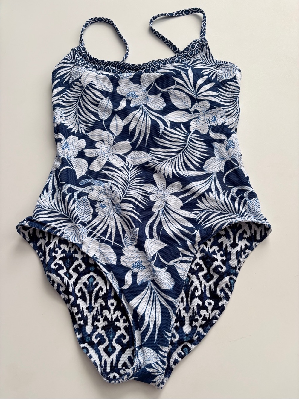 Tommy Bahama Swim Suit One Piece Mare Navy Reversible Island Cays Blooms Nwt 14